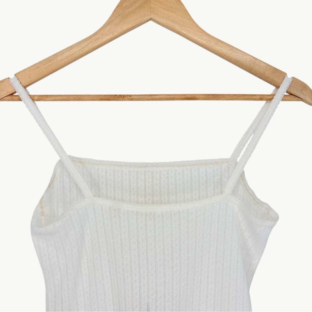 DÔEN Ligea Pointelle Organic Cotton Cami Medium Salt Romantic Cottagecore New - Picture 11 of 13